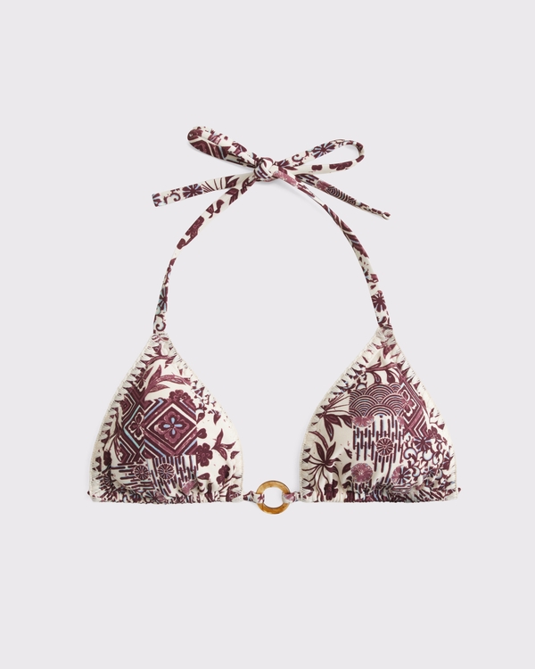 Halter String Hardware Triangle Bikini Top