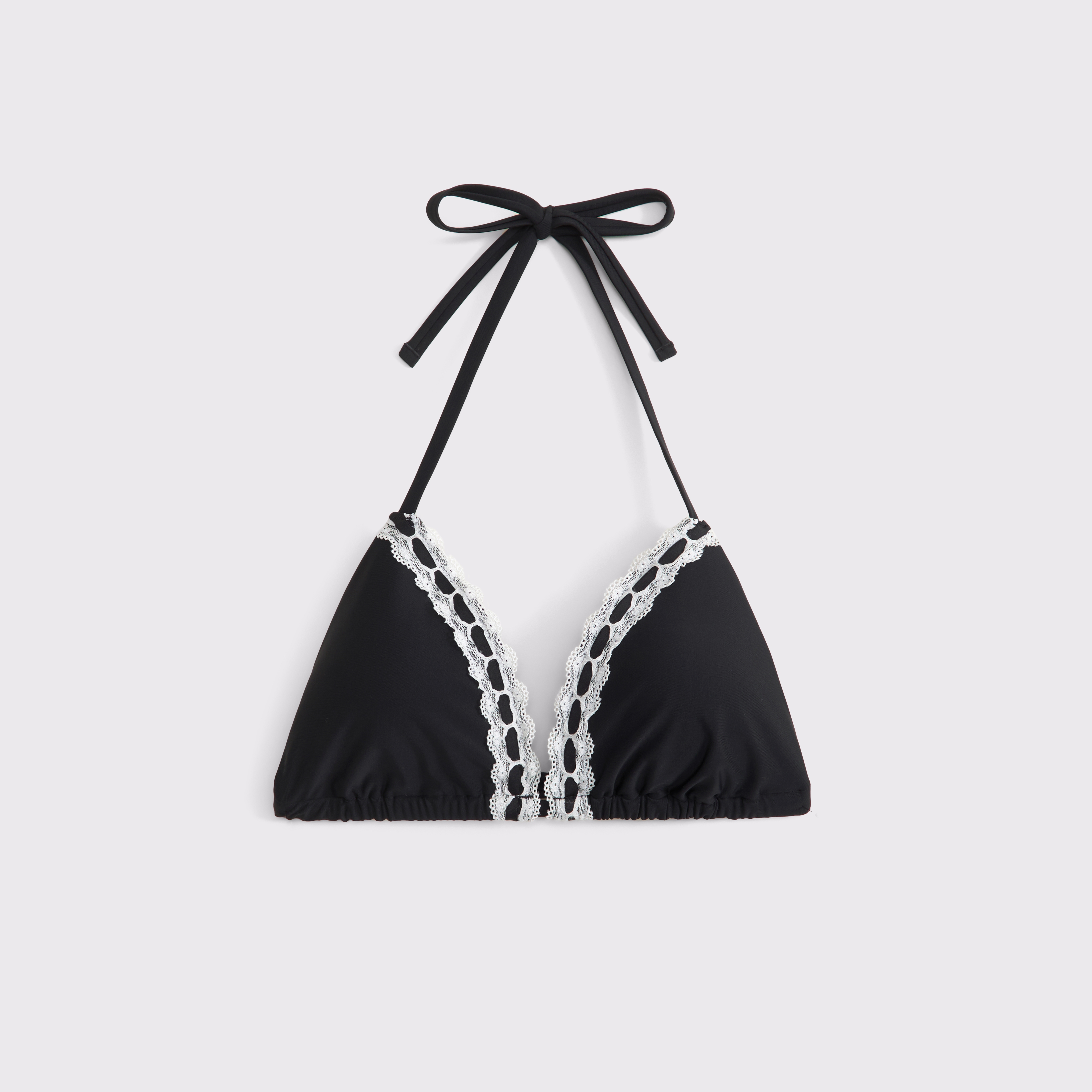 gypsohila★Healthy Bikini(Black×White 36) Women's Curve Love Halter String Triangle Bikini Top