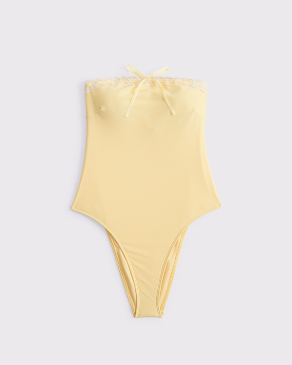 Curve Love A&F Marina One-Piece Swimsuit, Sunny Yellow view 1
