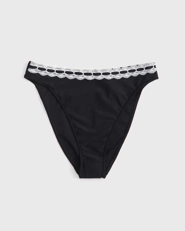 Curve Love Mid Rise High-Leg Moderate Bottom, Black view 1
