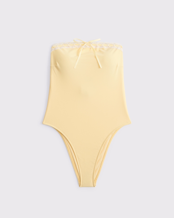 A&F Marina One-Piece Swimsuit, Sunny Yellow view 1
