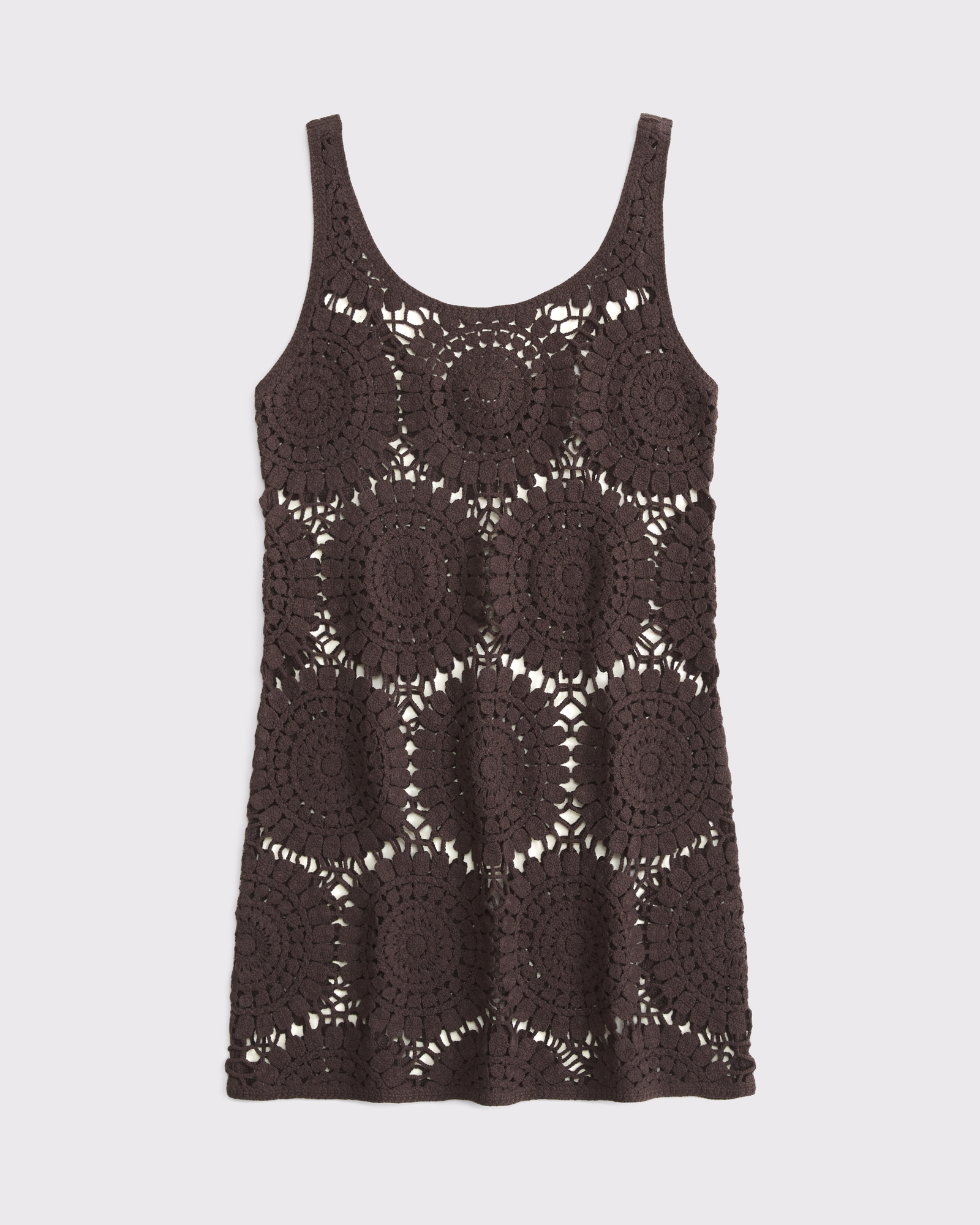 Crochet-Style Scoopneck Mini Dress Coverup