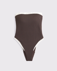 Bañador de una pieza estilo croché A&F Marina