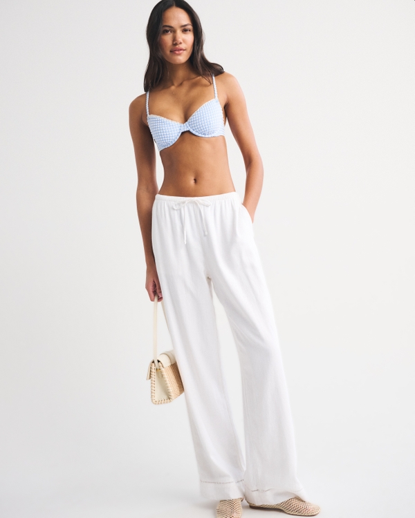 Balconette Underwire Bikini Top, Blue Gingham view 2