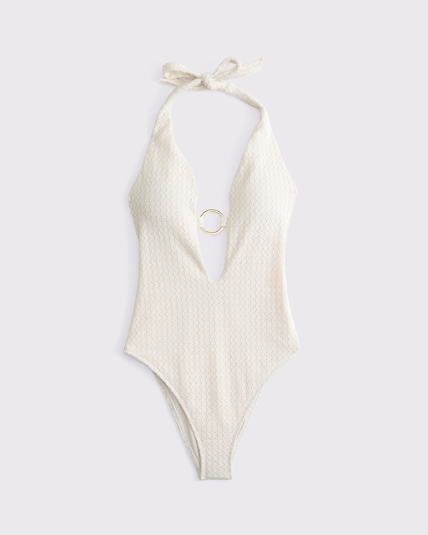 A&F Isla Crochet-Style One-Piece Swimsuit