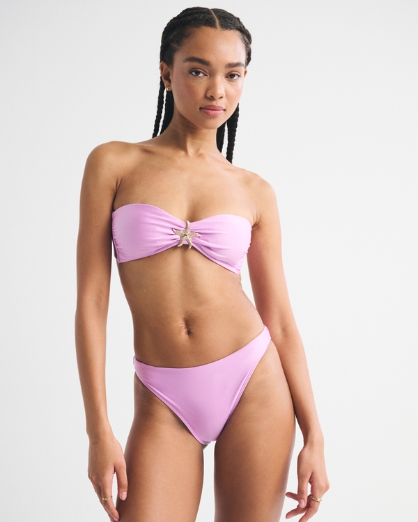 Mid Rise High-Leg Moderate Bottom, Pink view 1