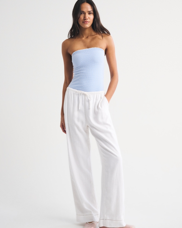 A&F Marina One-Piece Swimsuit, Blue Gingham view 2