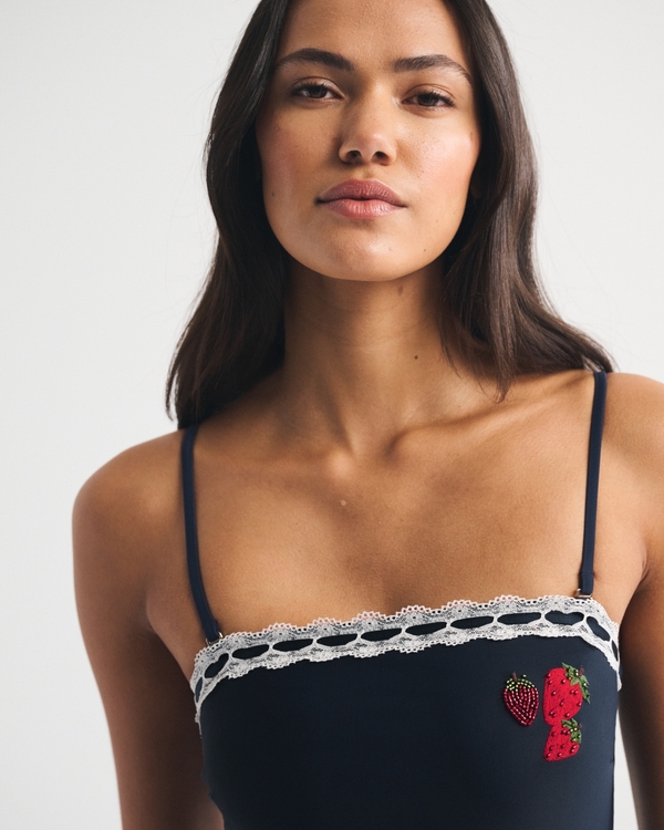 A&F Marina One-Piece Swimsuit, Navy view 2