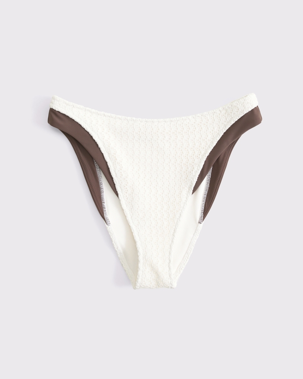 Crochet-Style Mid Rise High-Leg Moderate Bottom