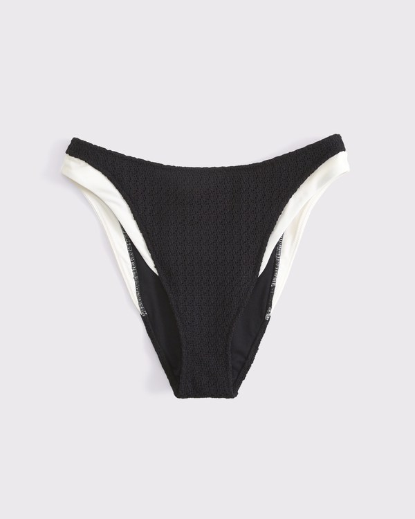 Crochet-Style Mid Rise High-Leg Moderate Bottom
