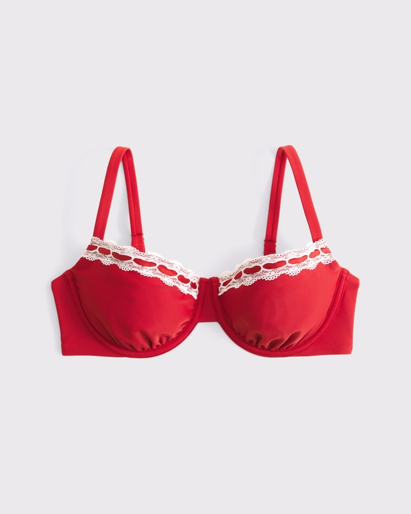 Curve Love Balconette Underwire Bikini Top, Red view 1
