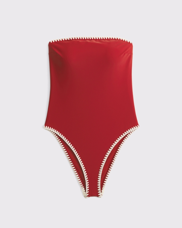 A&F Marina One-Piece, Fiery Red view 1