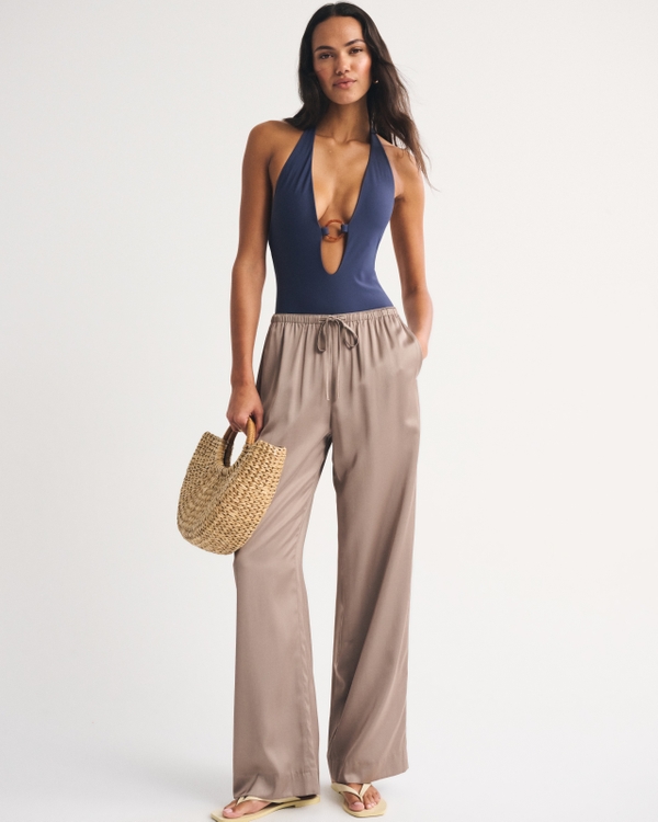 Traje de baño de una pieza A&F Isla, Med Blue Dd view 2