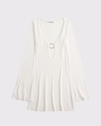 Crochet-Style Plunge Mini Dress Coverup from Abercrombie & Fitch - $75