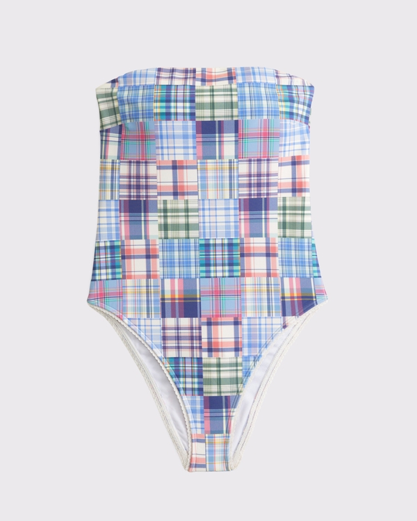 A&F Marina One-Piece, Blue Plaid view 1