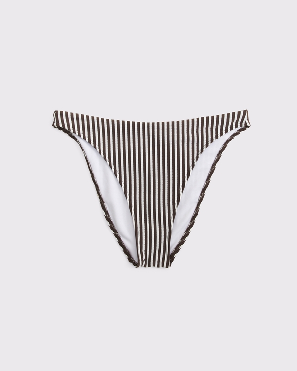 Seersucker Mid Rise High-Leg Moderate Bottom, Coffee Stripe view 1