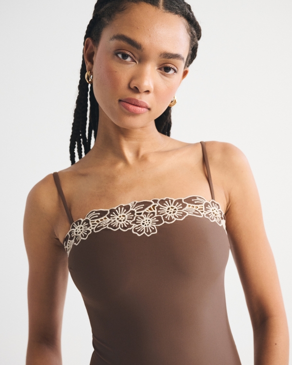 A&F Marina One-Piece Swimsuit, Brown view 2