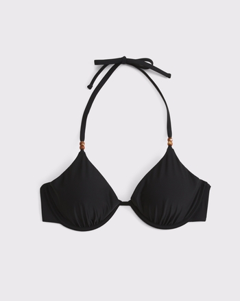 Curve Love Beaded Halter Triangle Underwire Bikini Top from Abercrombie & Fitch - $60