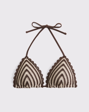 Crochet Halter String Triangle Bikini Top from Abercrombie & Fitch - $55