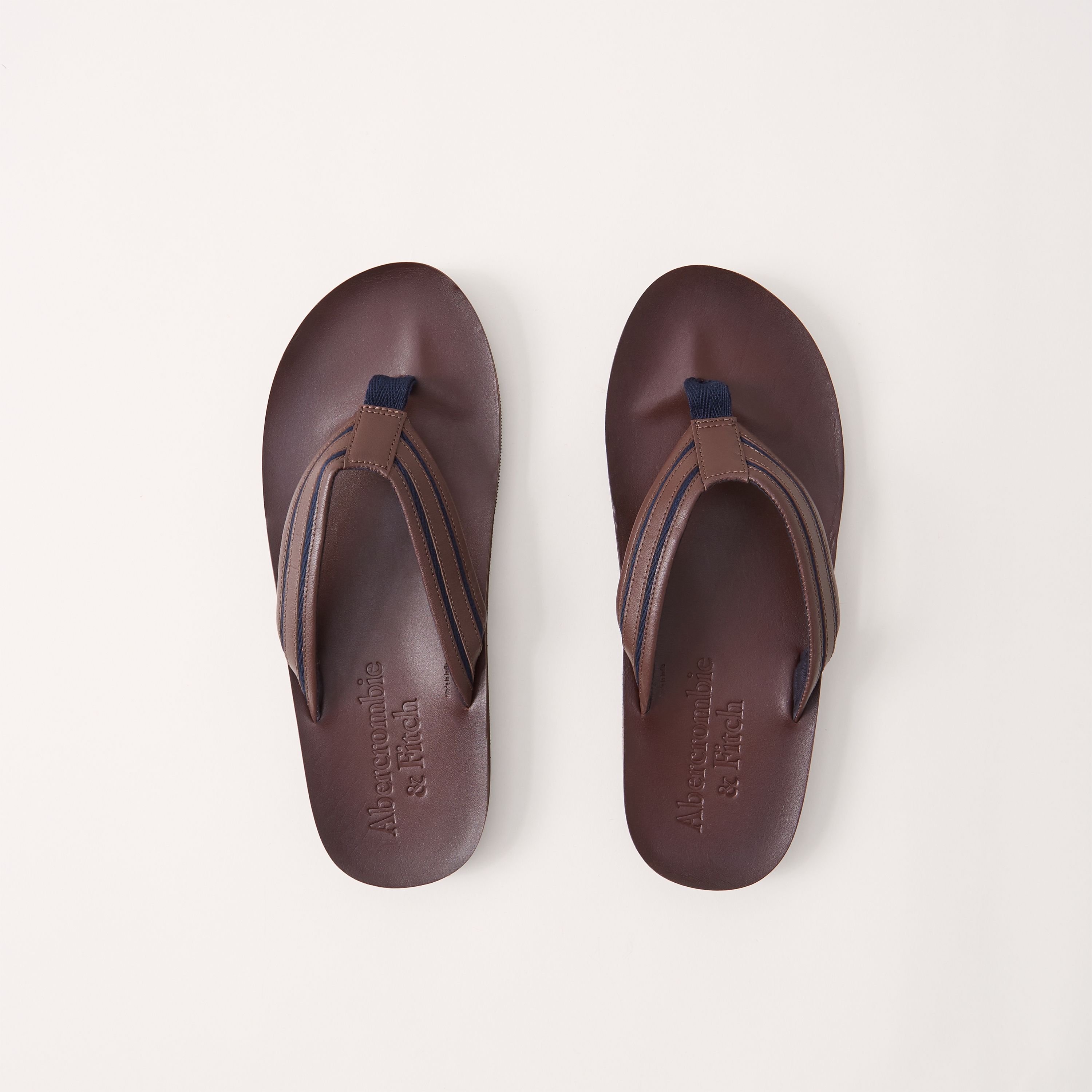 abercrombie and fitch leather flip flops