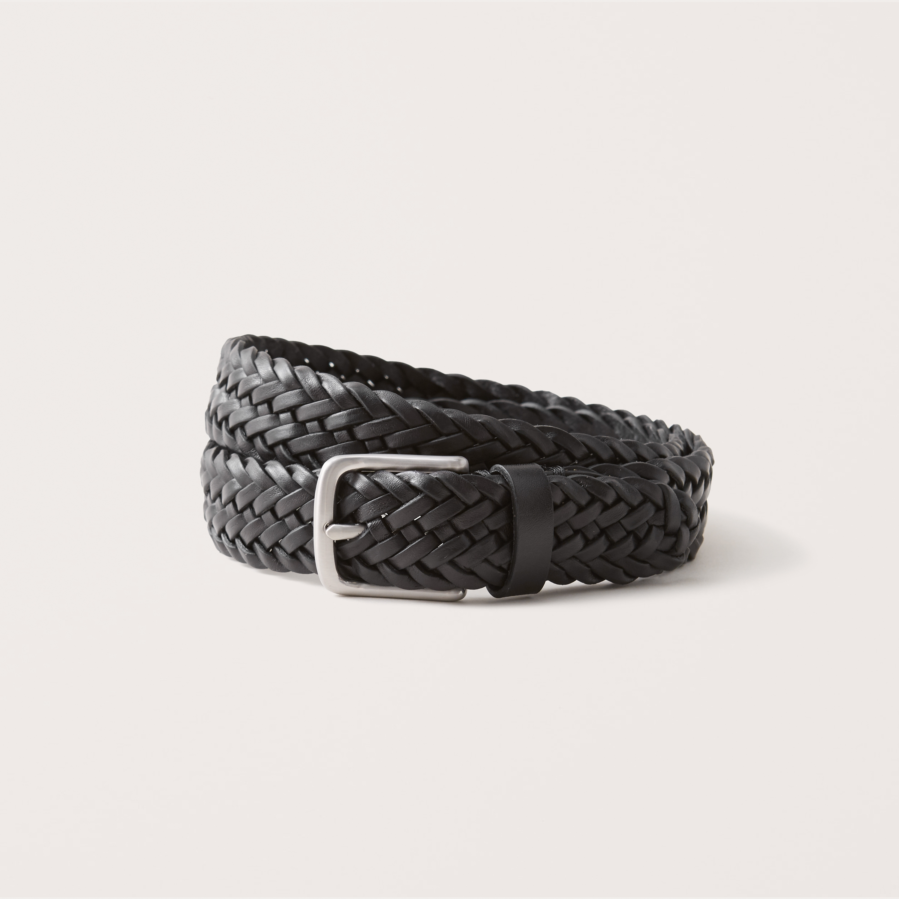 black braided leather belt