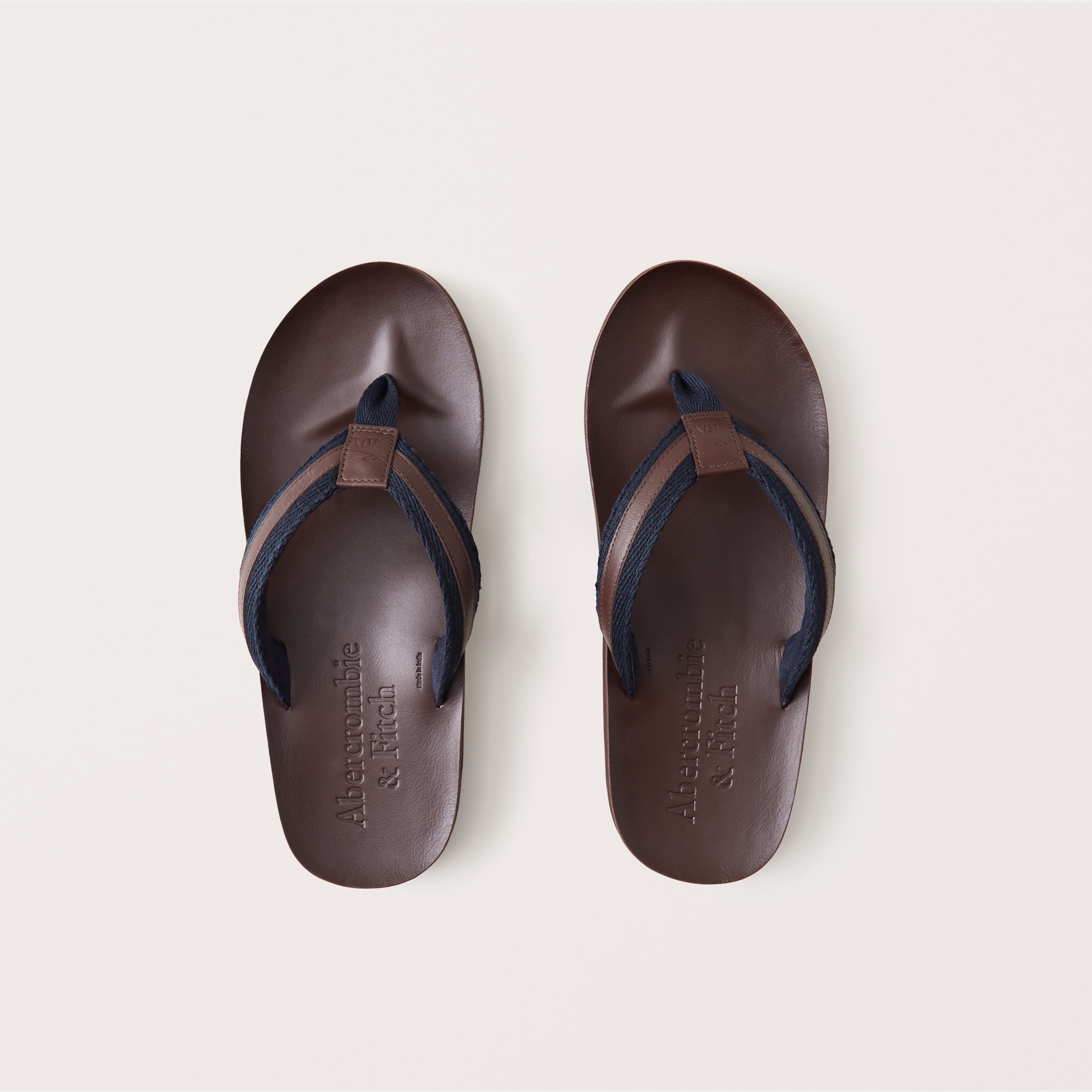 abercrombie leather flip flops