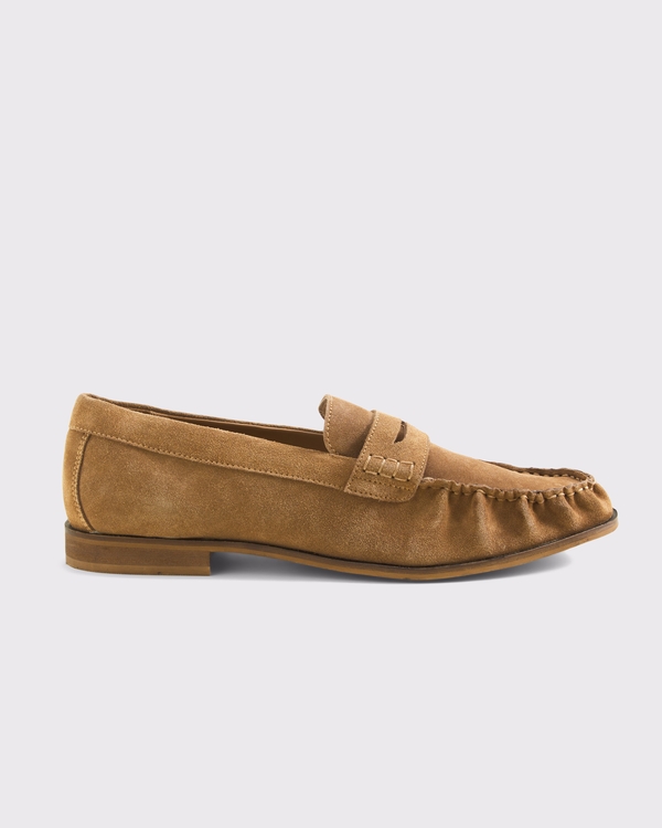 Suede Loafer, Tan view 1