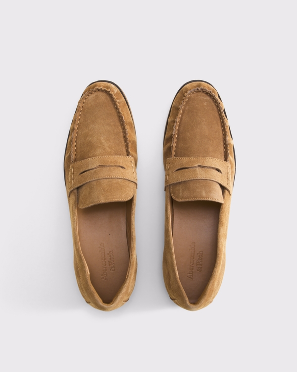 Suede Loafer, Tan view 2