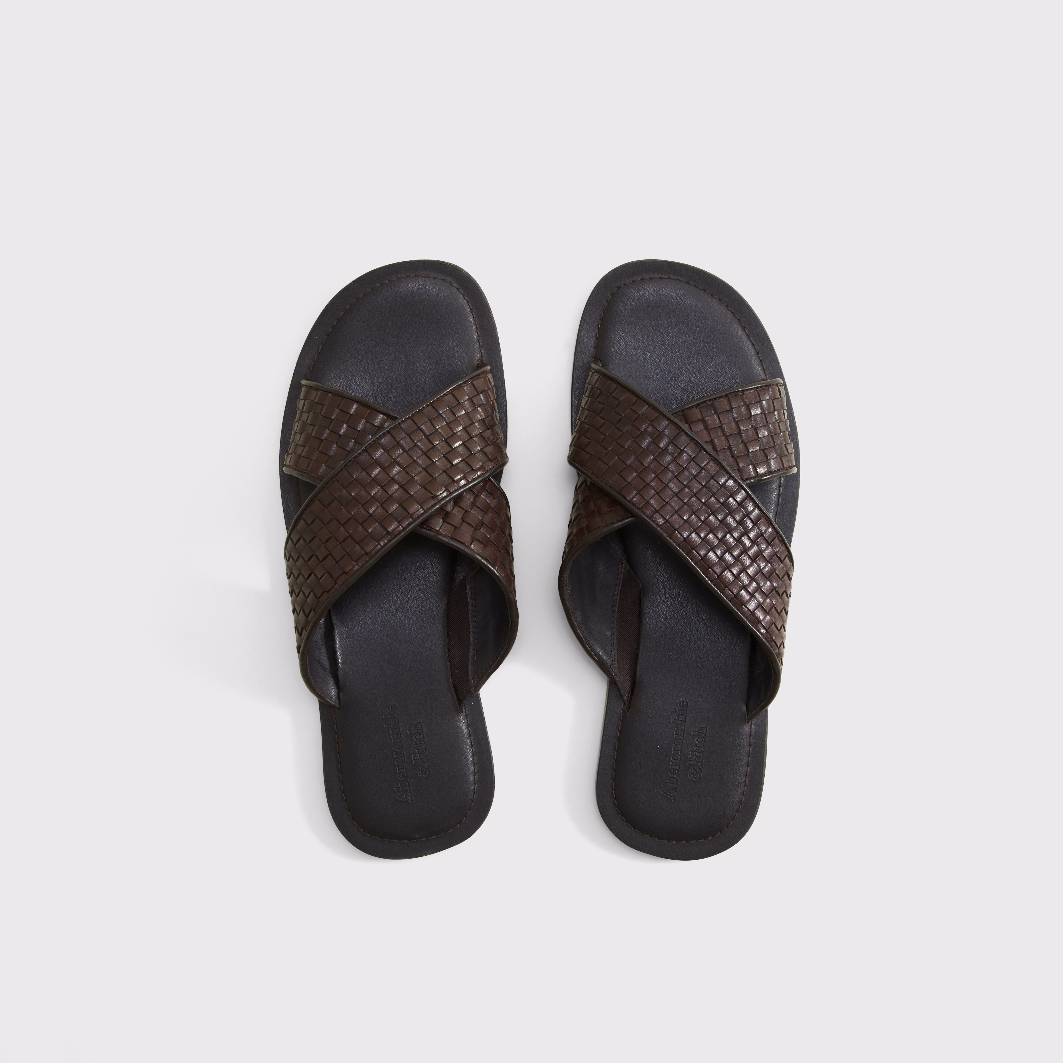 Мужские сандалии Abercrombie & Fitch Woven Leather Sandal, цвет: Коричневый — фото 2