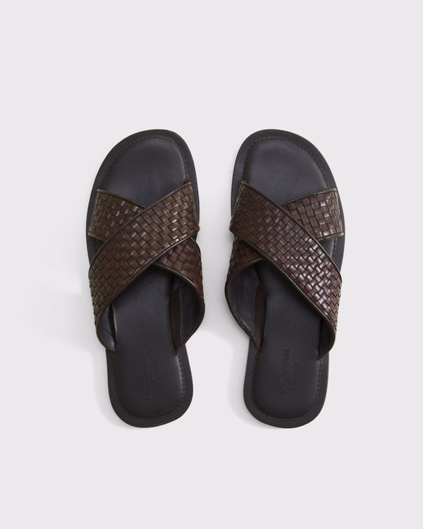 Woven Leather Sandal, Brown view 2