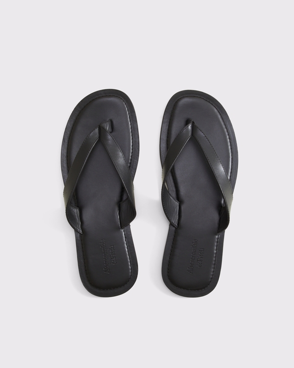 Leather Flip Flop, Black view 2