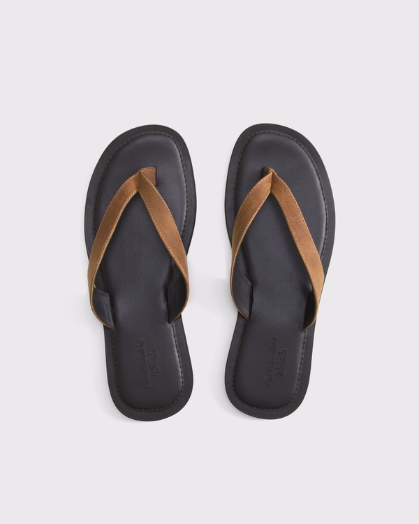 Leather Flip Flop, Tan view 2