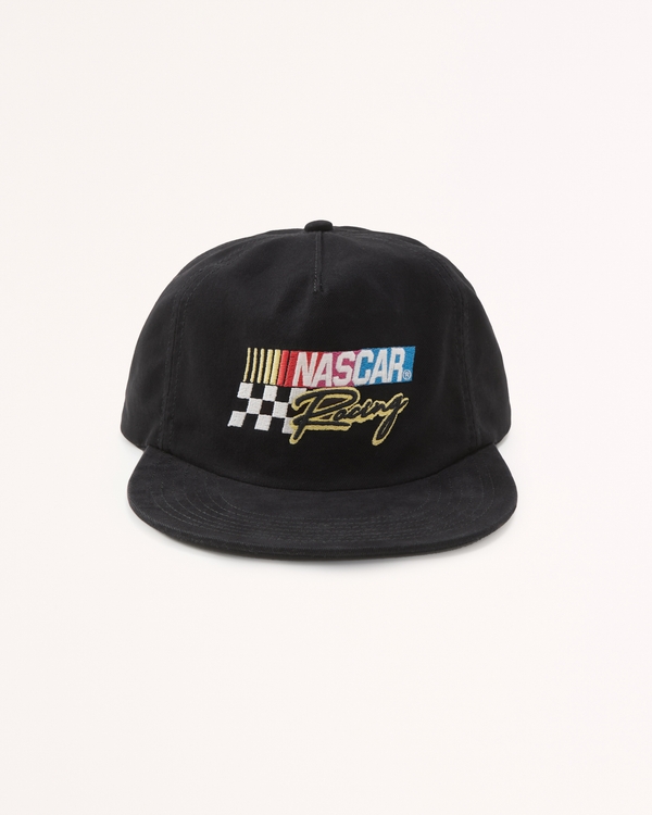 NASCAR Graphic Flat Bill Hat, Black