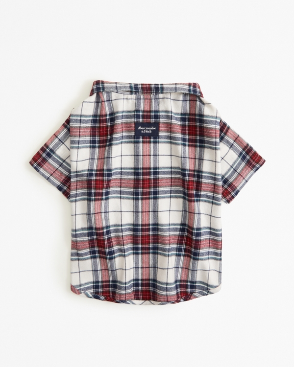 A&F Pet Flannel, White Plaid