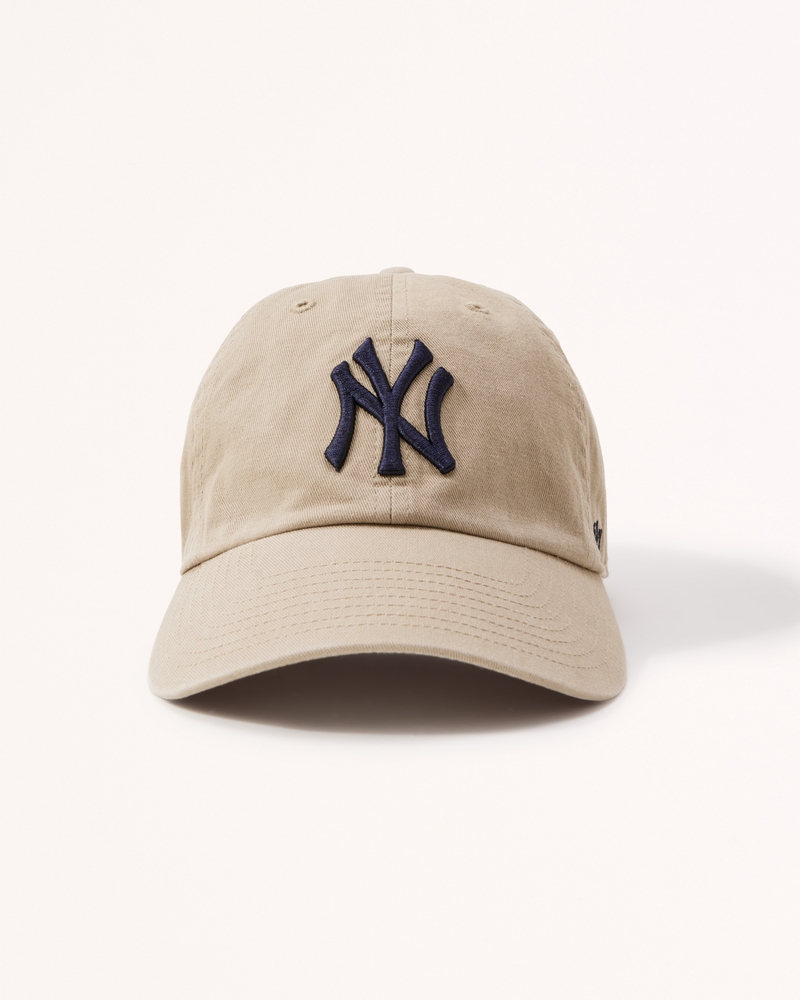 Men's New York Yankees Dad Hat in Light Brown | Size 1 Size | Abercrombie & Fitch