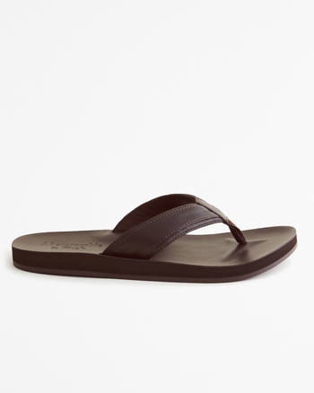 Abercrombie & Fitch Leather Flip Flops In Brown for Men