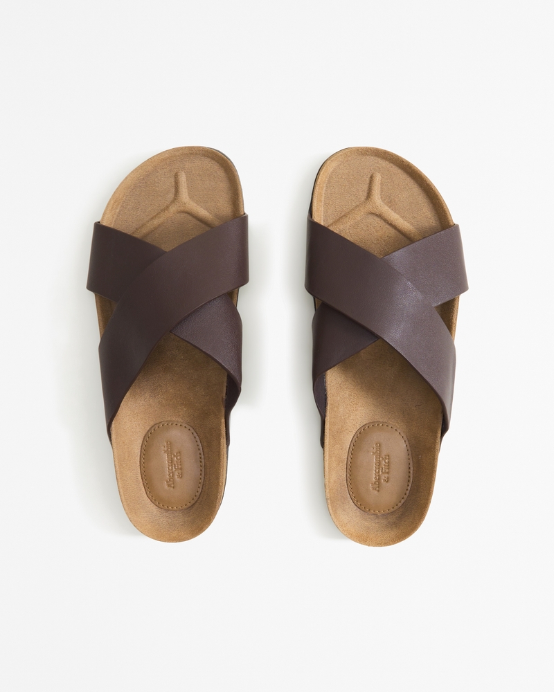 Men s Crossover Cork Slides Men s Sale Abercrombie