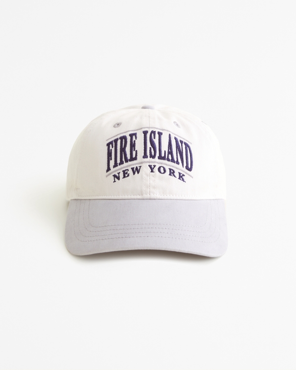 Embroidered Graphic Baseball Hat, Off White