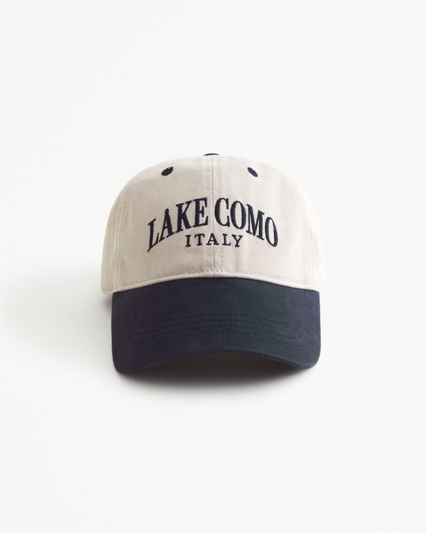 Embroidered Graphic Baseball Hat, Cloud Gray-navy Blue