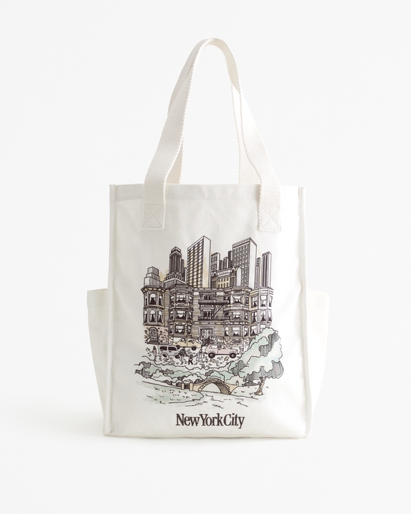 New York Graphic Tote Bag, Off White
