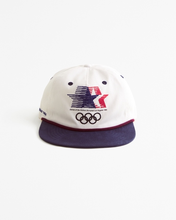 Olympics Graphic Flat Bill Hat, Feather Grey-sapphire