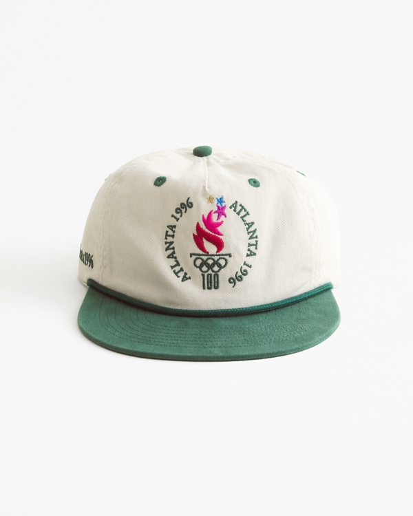 Olympics Graphic Flat Bill Hat, Soft Silver-green