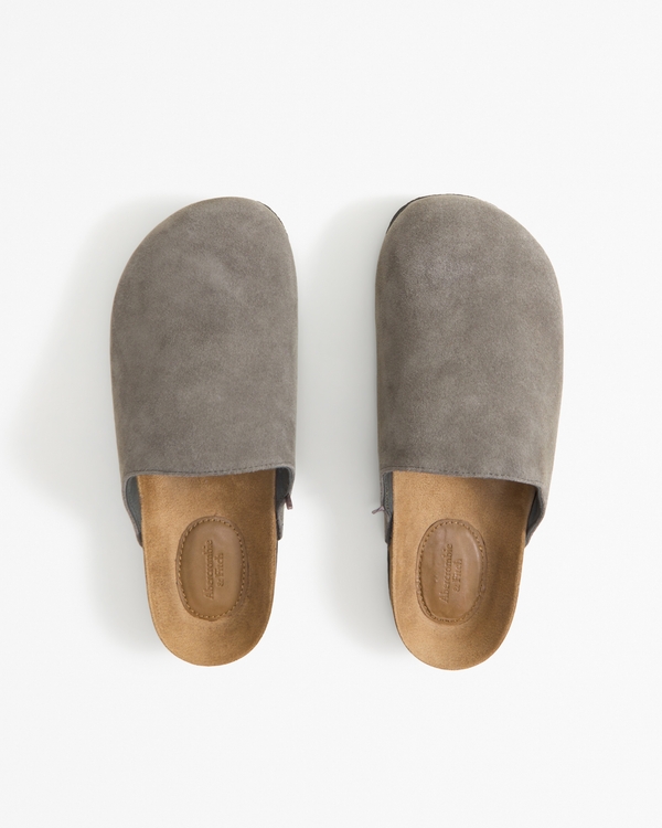 Suede Mules, Gray