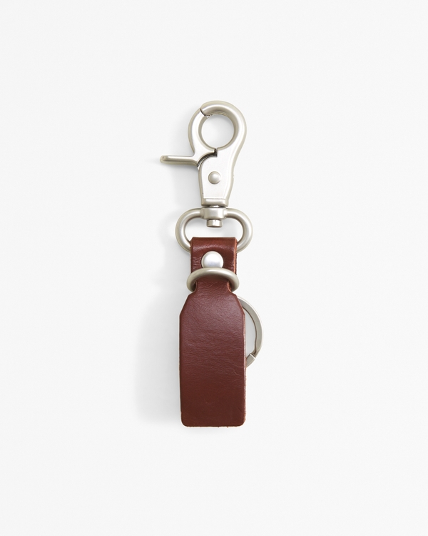 Genuine Leather Key Clip, Brown