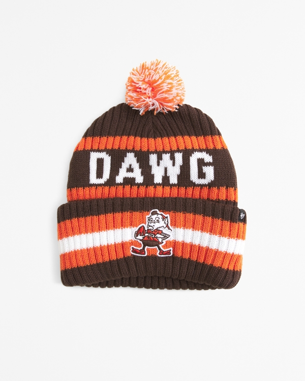 Cleveland Browns Pom Beanie, Brown view 1