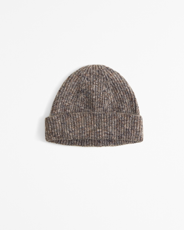 Short Beanie, Brown Pattern