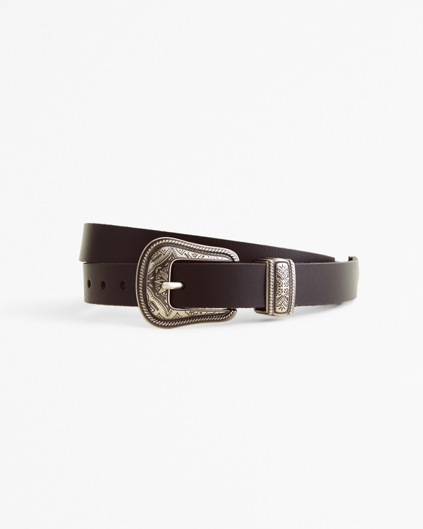 Western Leather Belt, Black