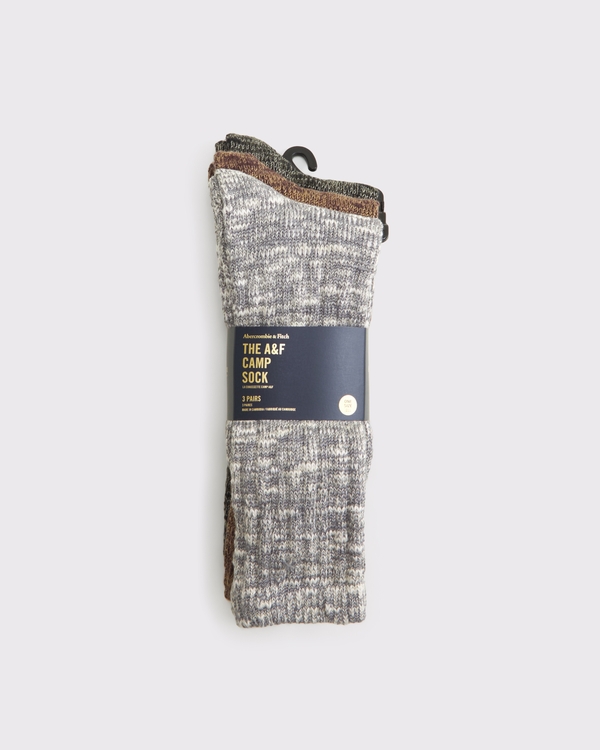 3-Pack Camp Socks, Gray Multicolor view 2