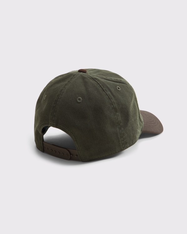 Outdoors Graphic Snapback Hat, Dark Green And Brown view 2