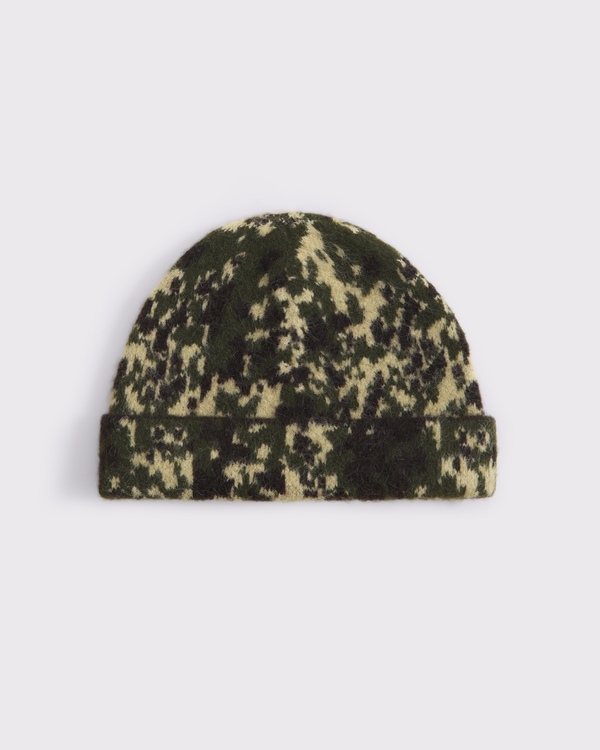Short Beanie, Green Pattern view 1